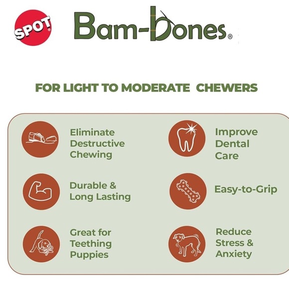 Spot Bam-bones Plus Chew Toy for Dogs - Peanut Butter Flavor- NWT - Picture 3 of 4